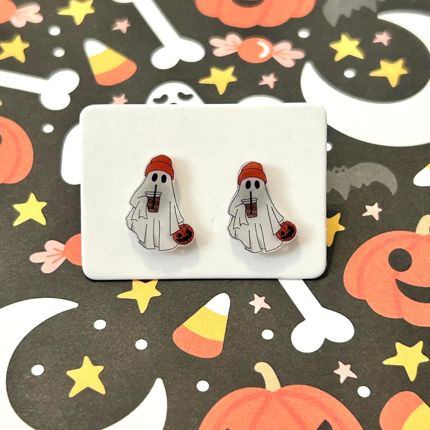 Ghost Iced Coffee Earrings