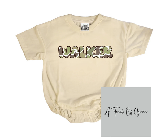 Kids Personalized Name Baggy Bubble-Khaki/Old School