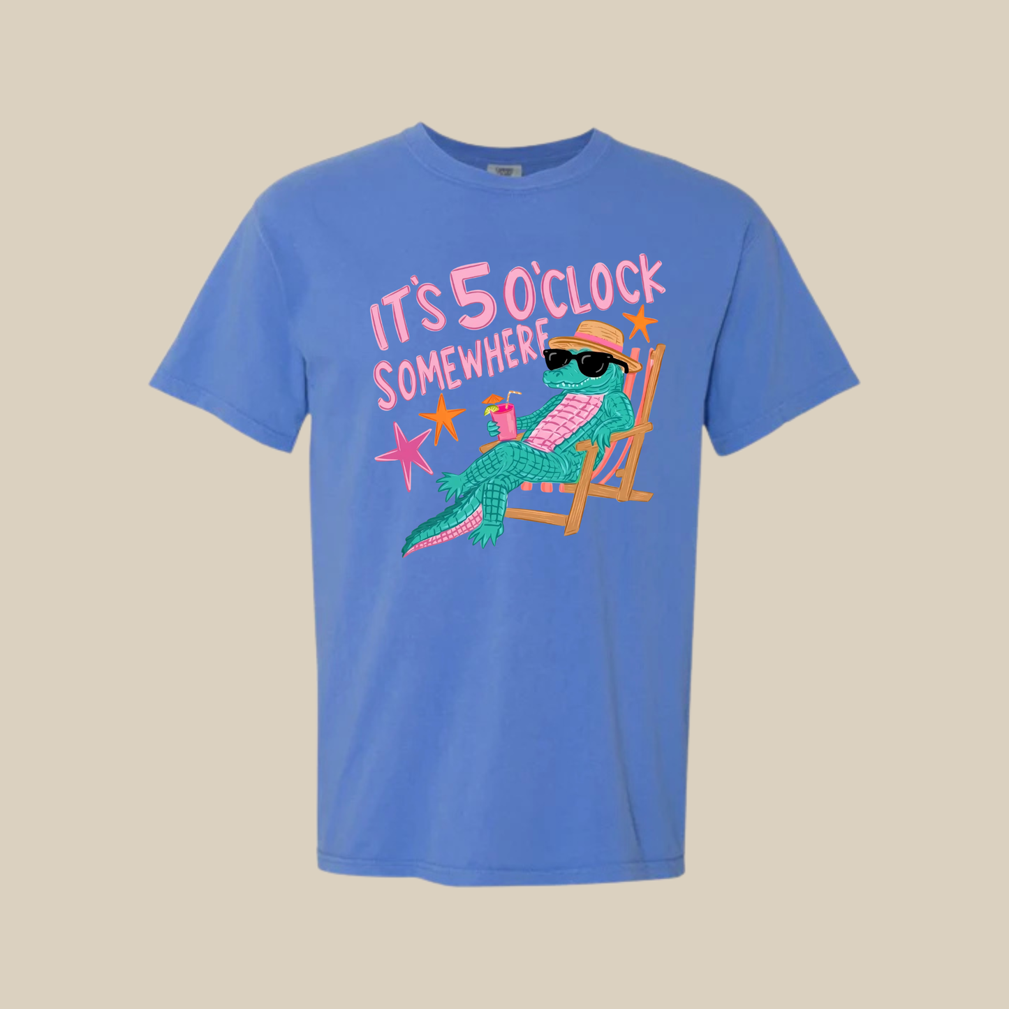 It's 5 O'clock Somewhere Tee - flo blue
