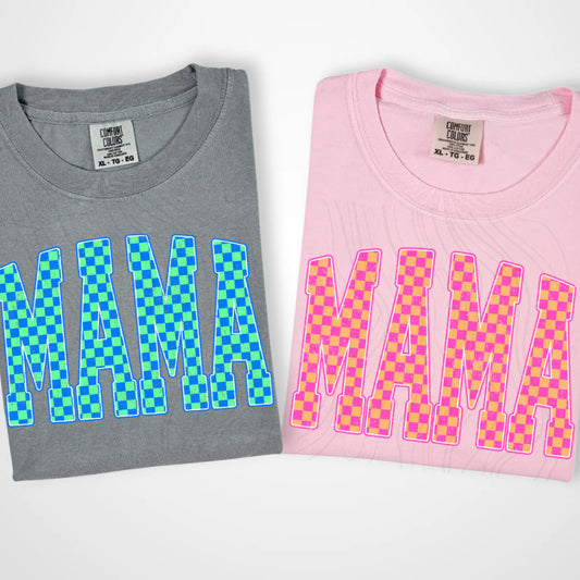 Checkered Mama Tee