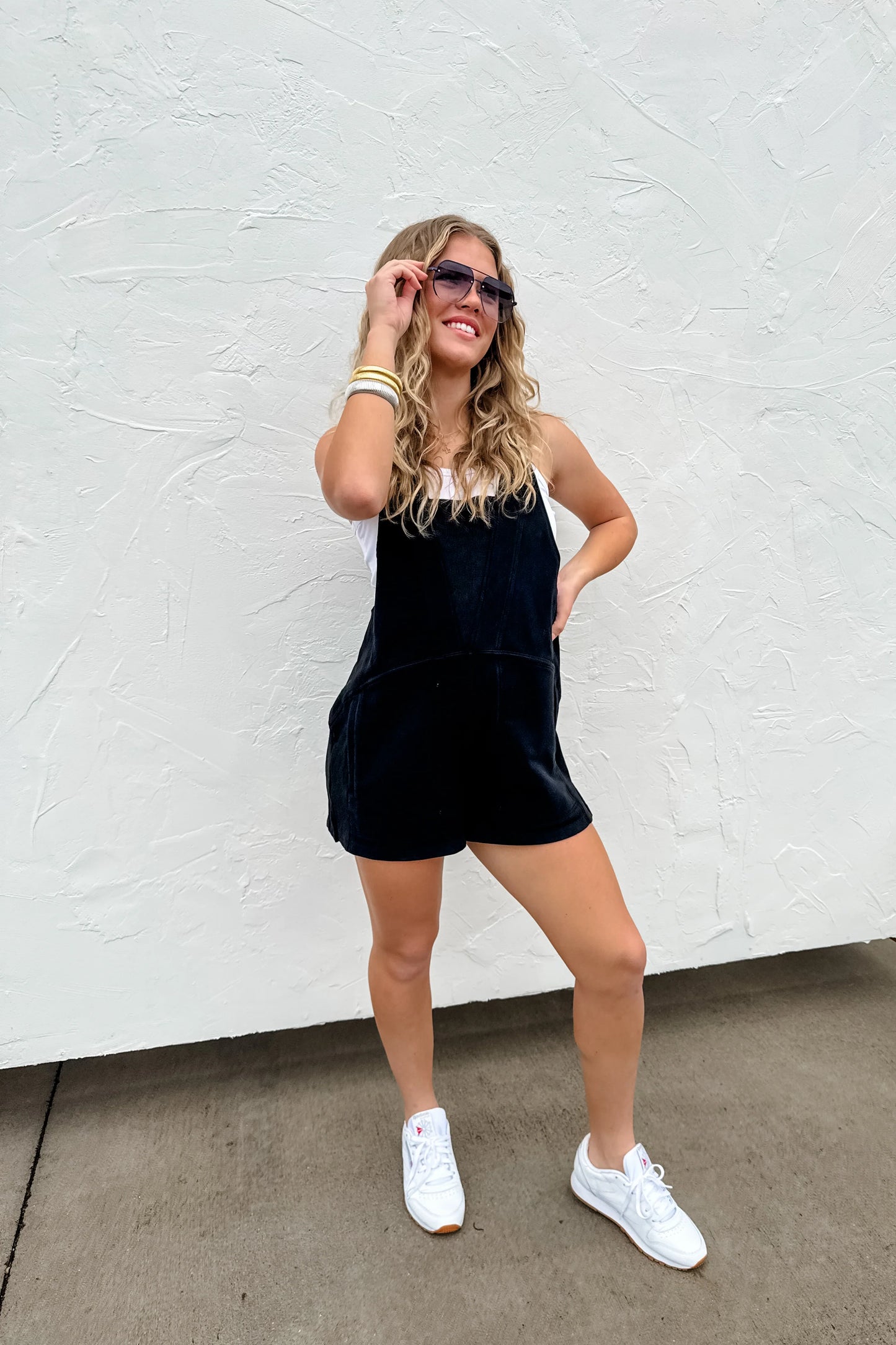 Beach Please Romper-Black