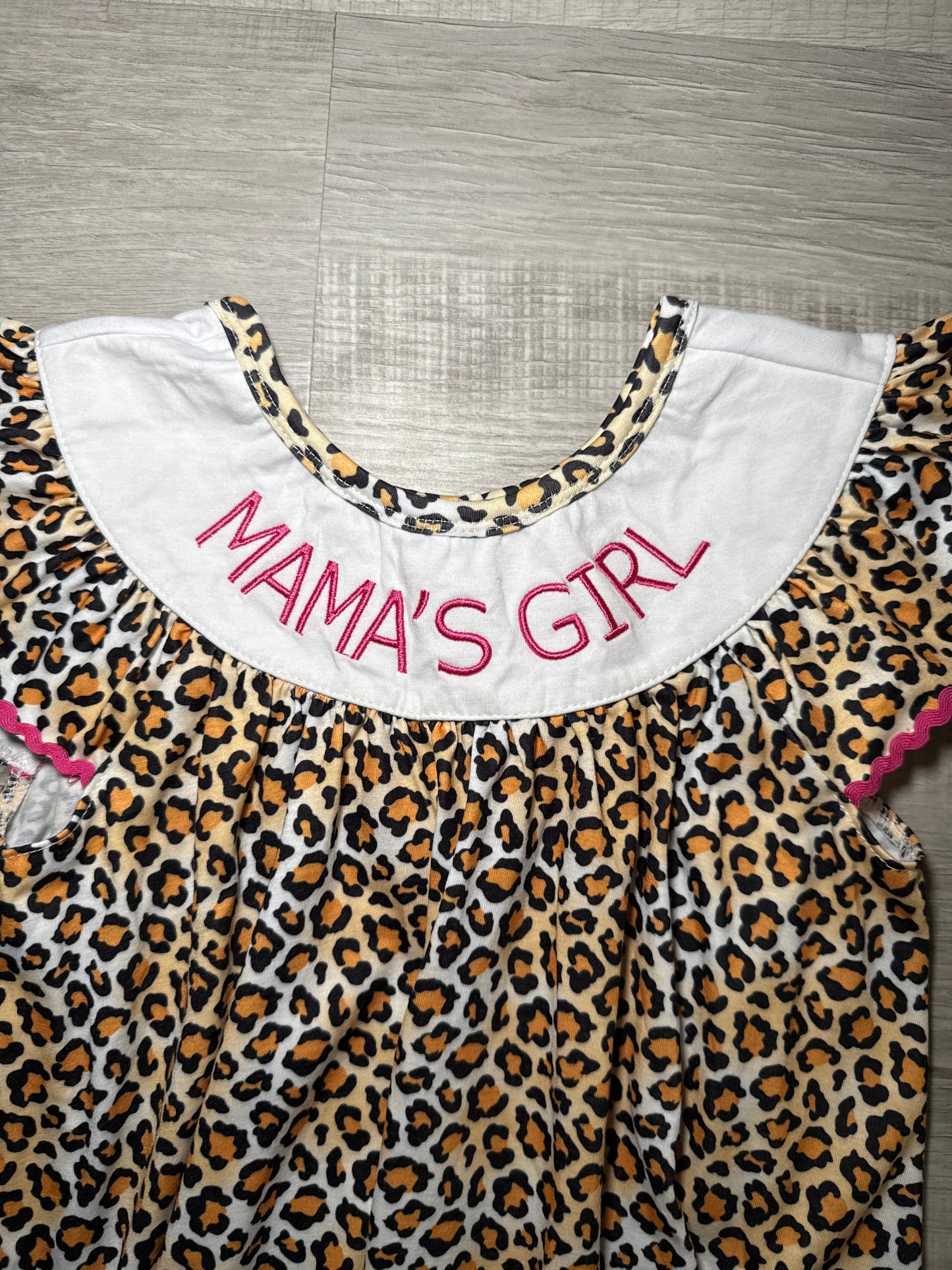 Girls Embroidered Leopard Mamas Girl Dress