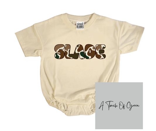 Kids Personalized Name Baggy Bubble-Khaki/Retro