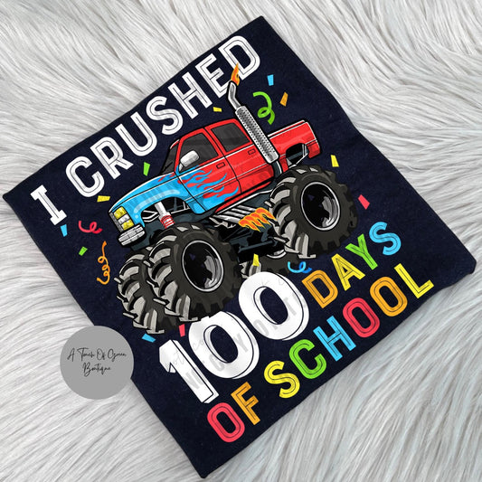 100 Days of School Monster Truck Tee