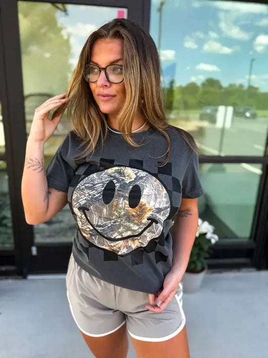 Camo Smiley Pepper Comfort Colors Graphic Tee