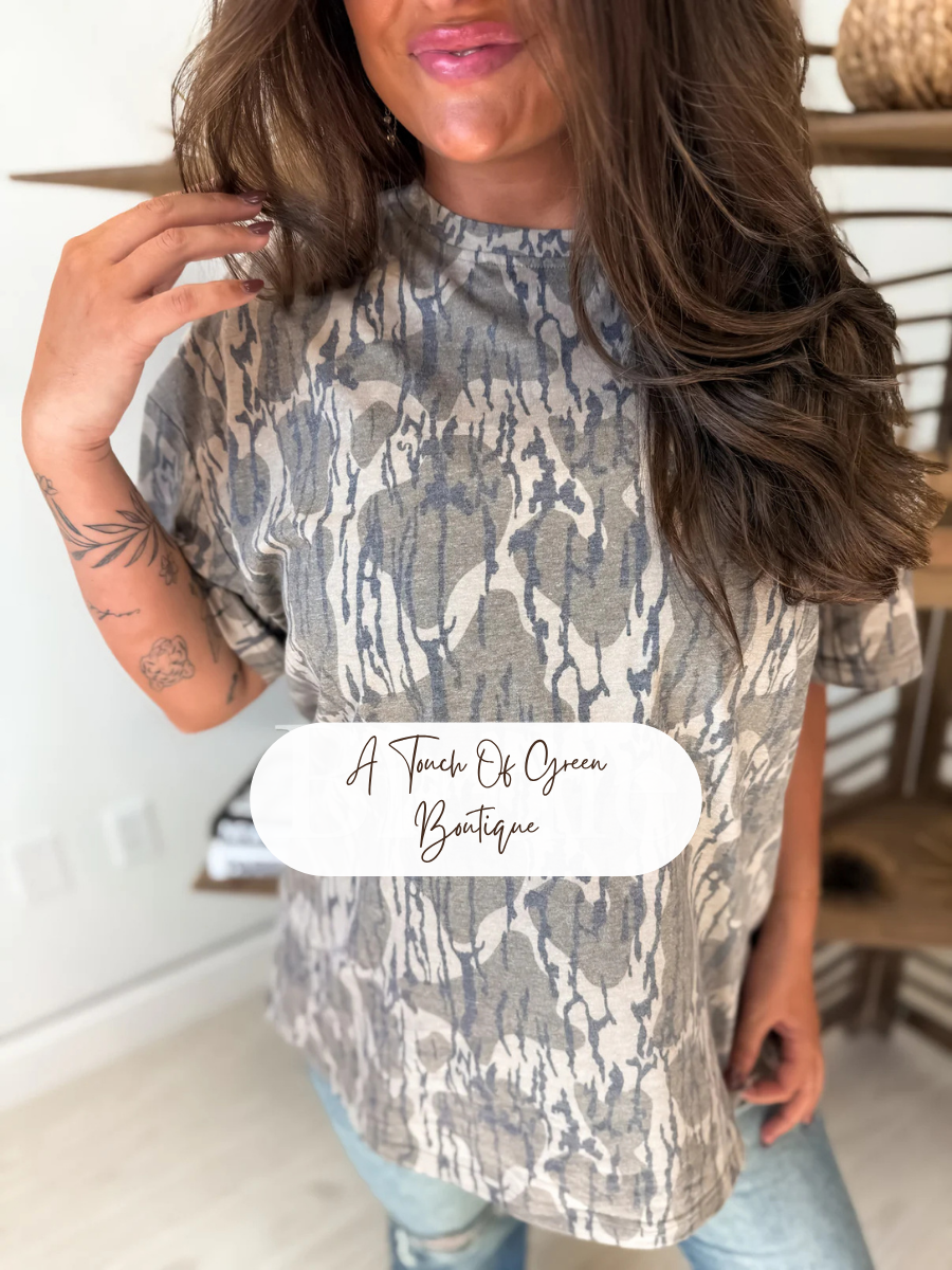 PREORDER Oversized Bottomland Camo Tshirt
