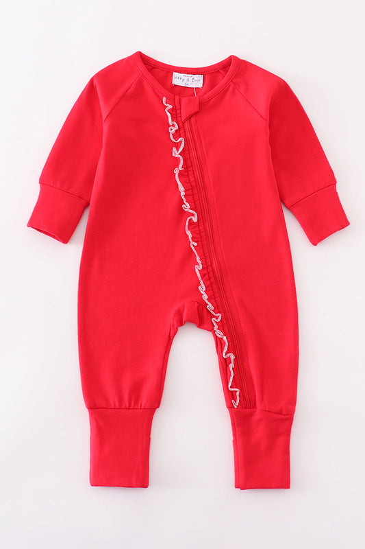 Girls Ruffle Red Zippy