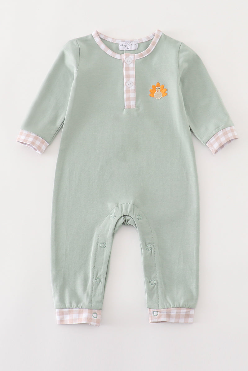 Boys Embroidered Turkey Romper