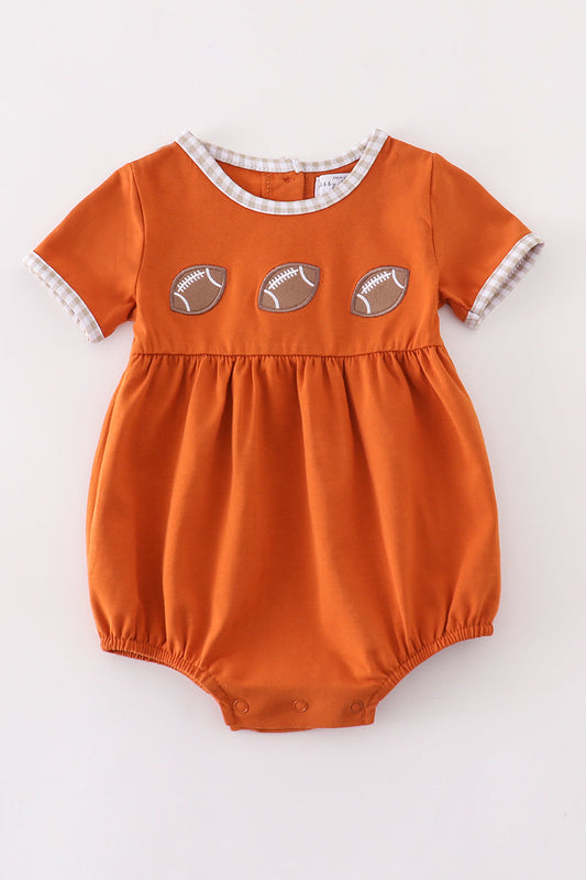 Rust Embroidered Football Bubble