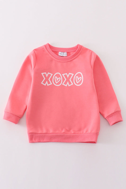 Girls Pink Valentine XOXO Sweatshirt