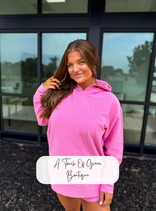PREORDER Corded Hooded Set in Bubble Gum Bliss (Sold Separately)