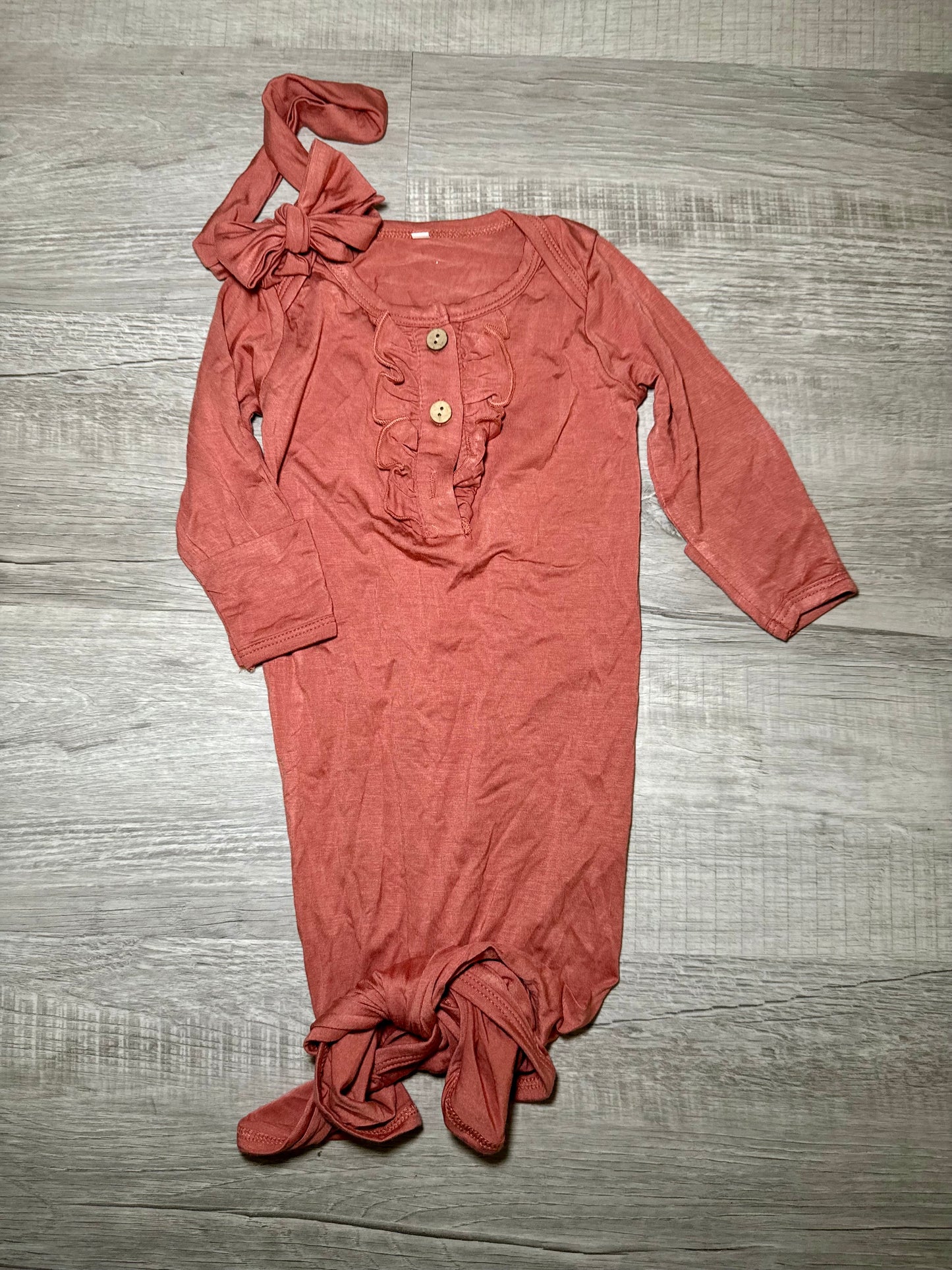 Mauve Baby Girl Tie Gown