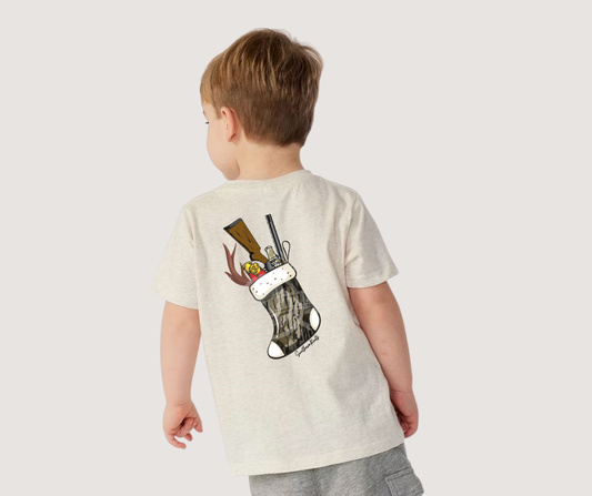 Boys Camo Christmas Stocking Tee
