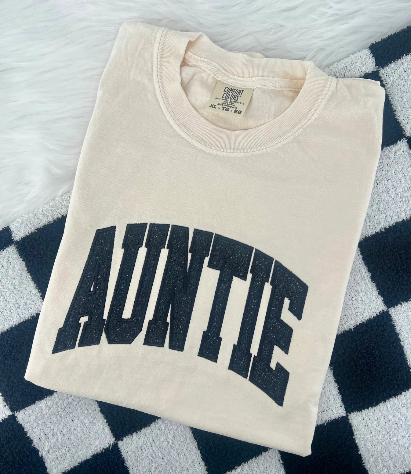 Titles Glitter Arched Embroidery (Mama, Etc.) Tee/Crewneck