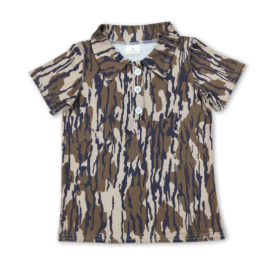 Boys Bottomland Camo Polo