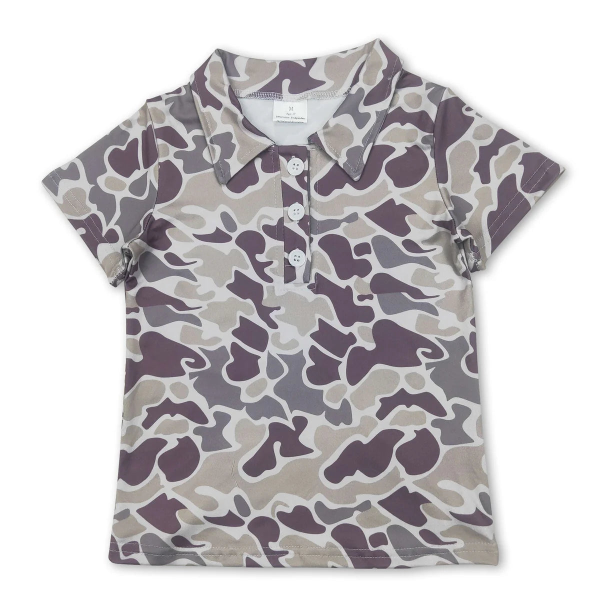 Boys Dark Brown Camo Polo