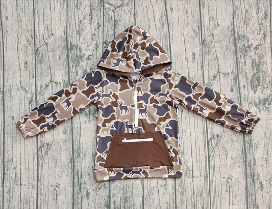 Kids Brown Deer Camo Quarter Zip