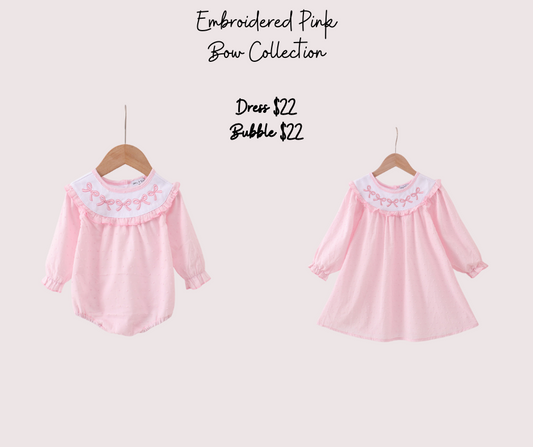 Embroidered Pink Bow Collection