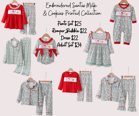 Embroidered Santa Milk & Cookies Printed Collection