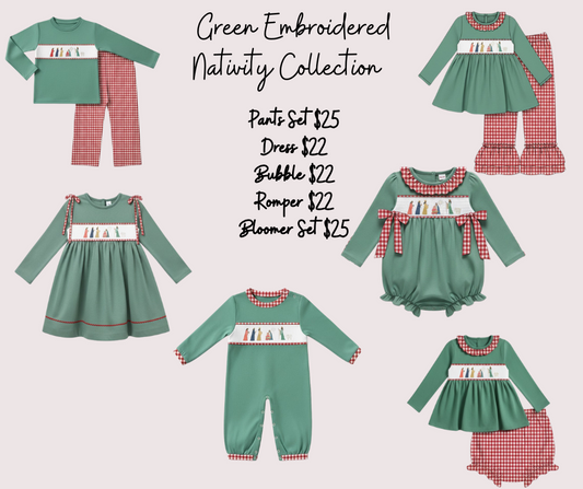 Green Embroidered Nativity Collection