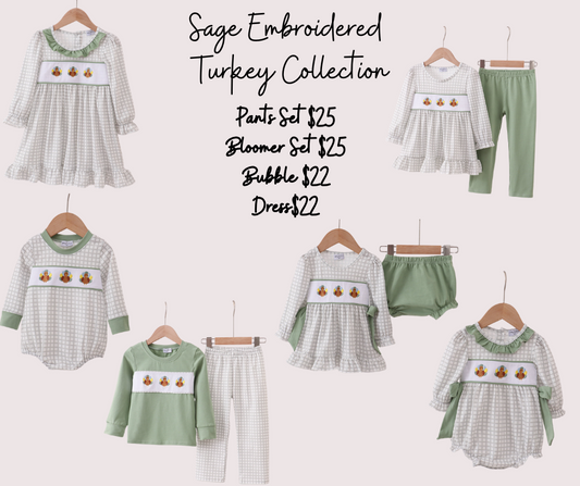 Sage Embroidered Turkey Collection