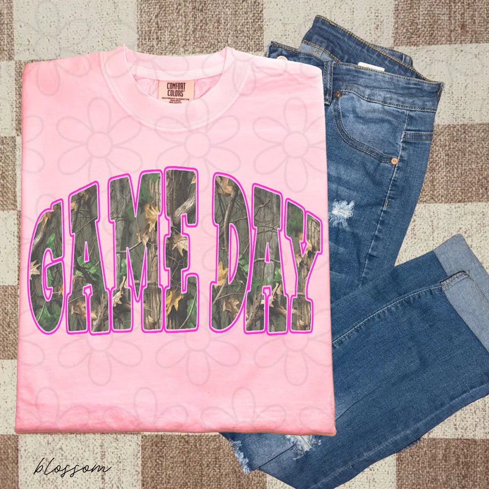 Camo Game Day Pink Outline Tee/Sweatshirt