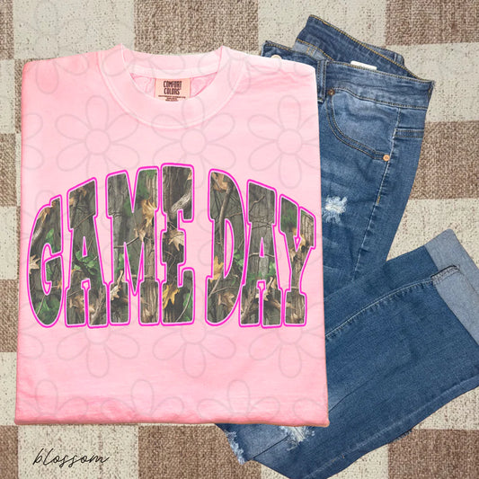 Camo Game Day Pink Outline Tee/Sweatshirt