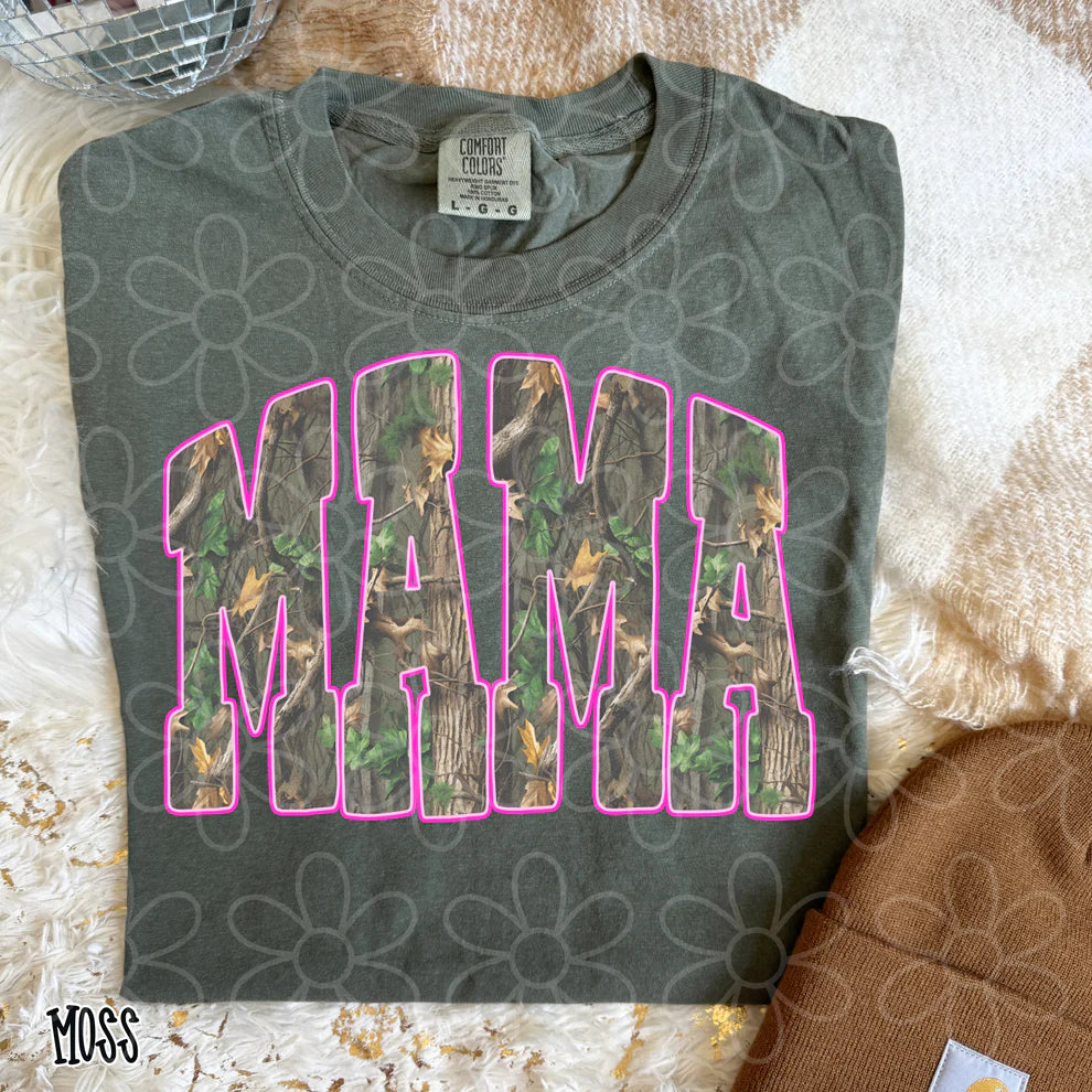 Camo Mama Pink Outline Tee/Sweatshirt