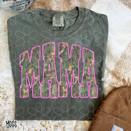 Camo Mama Pink Outline Tee/Sweatshirt