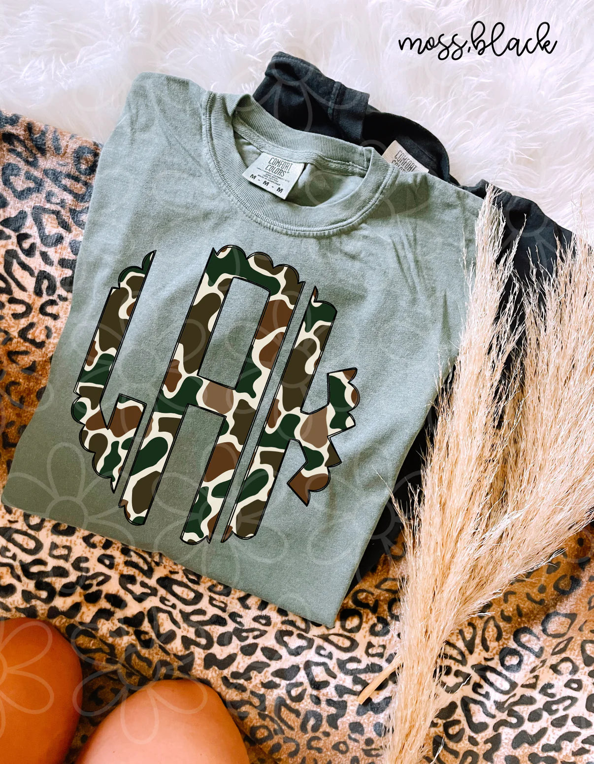Viral Camo Monogram Comfort Colors T-Shirt