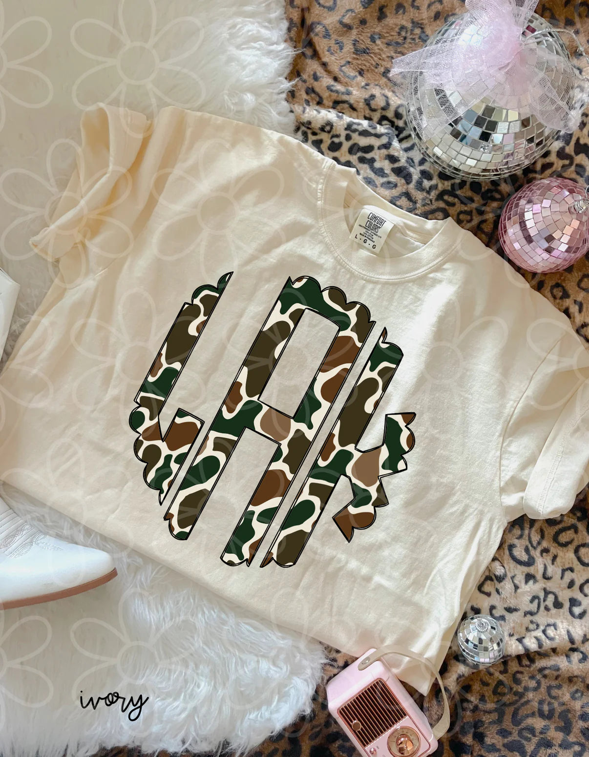 Viral Camo Monogram Comfort Colors T-Shirt