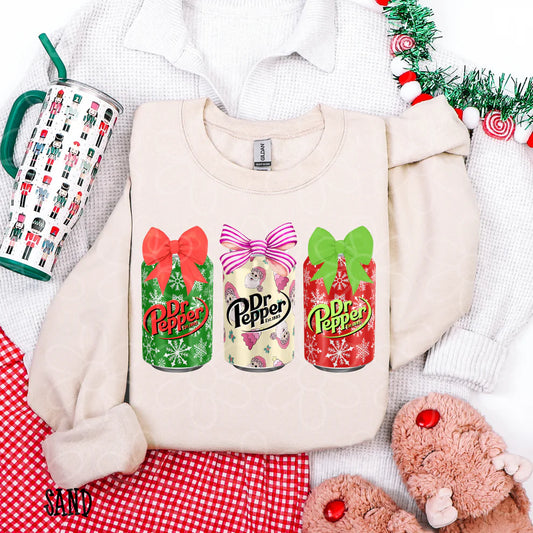 Christmas Dr Pepper Bows Tee/Crewneck