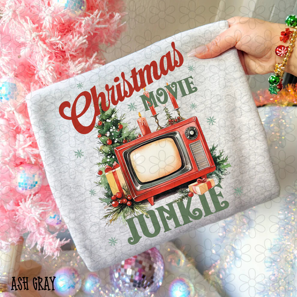 Christmas Movie Junkie Tee- Kids & Adults