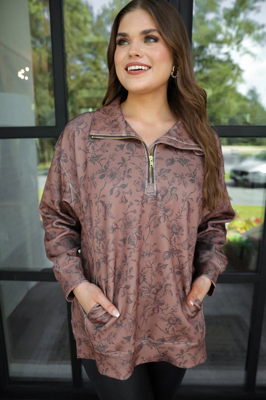 PREORDER Everyday Pullover- Rosewood Bloom