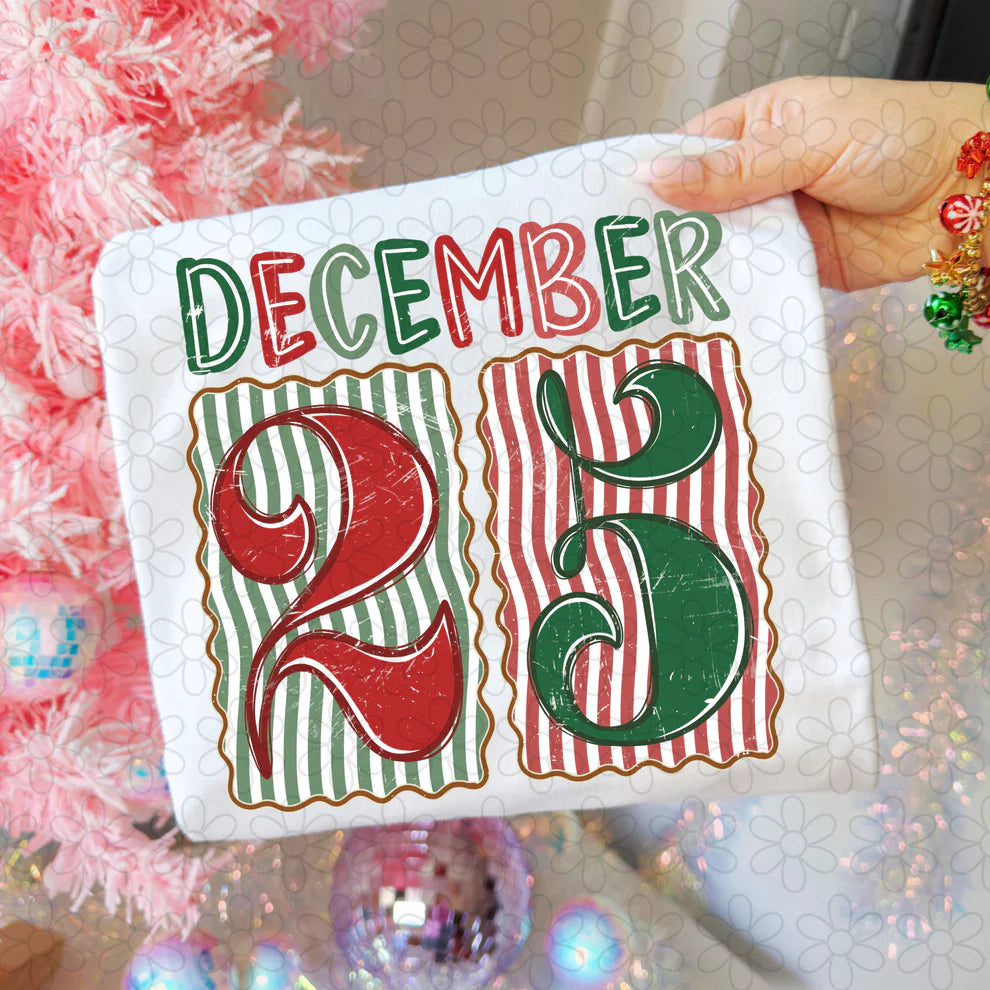 December 25 Stripes Tee- Kids & Adults