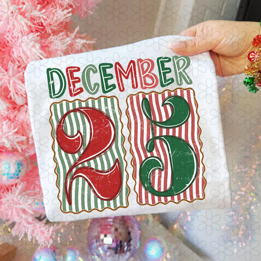 December 25 Stripes Tee- Kids & Adults