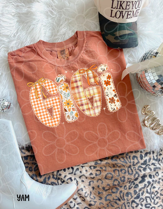 Gigi Fall Flowers Bows tee/crewneck