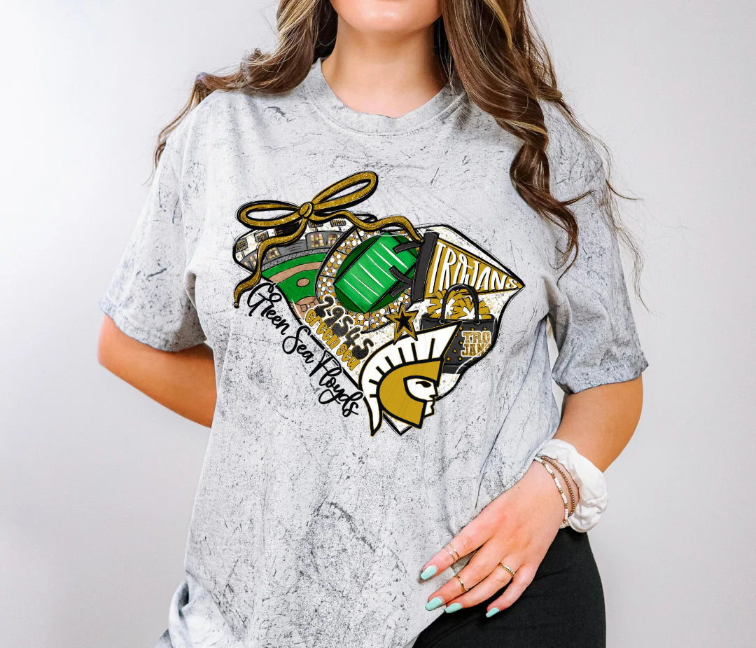 Game Day Ready Tee- Green Sea Floyds