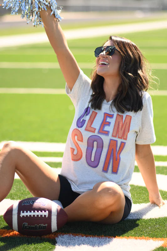 Clemson Colorblock Graphic Tee