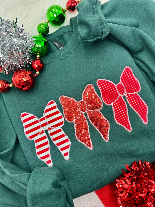 Christmas Bow Trio Tee/Crewneck