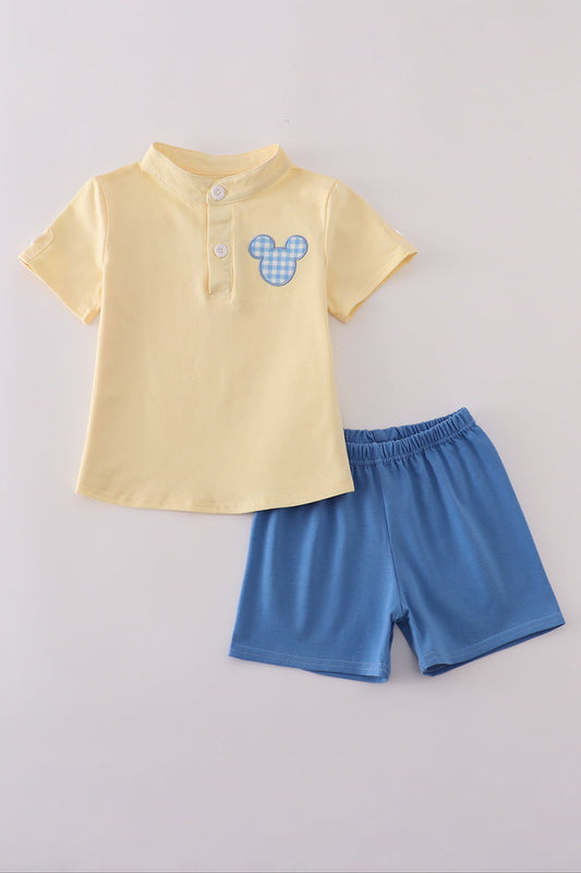 Boys Mickey Appliqué Shorts Set