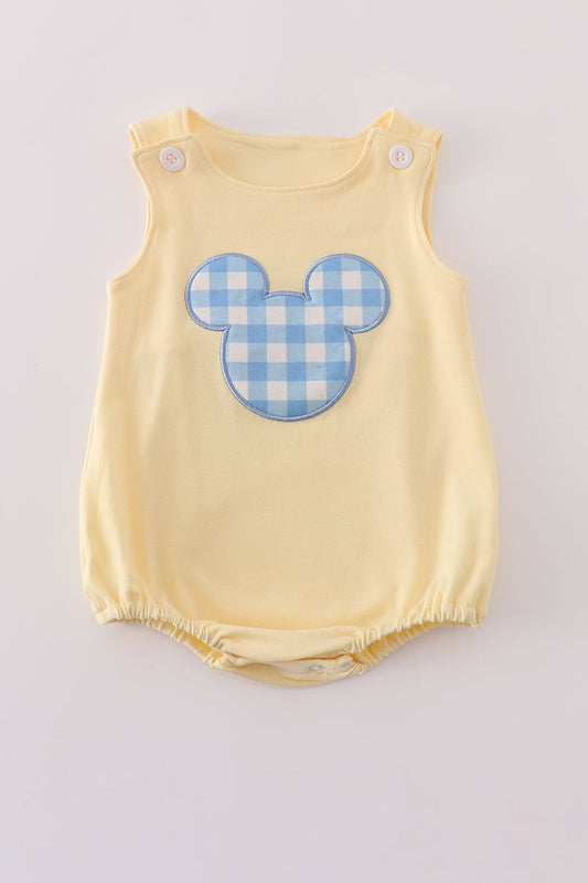 Boys Yellow Mickey Appliqué Bubble