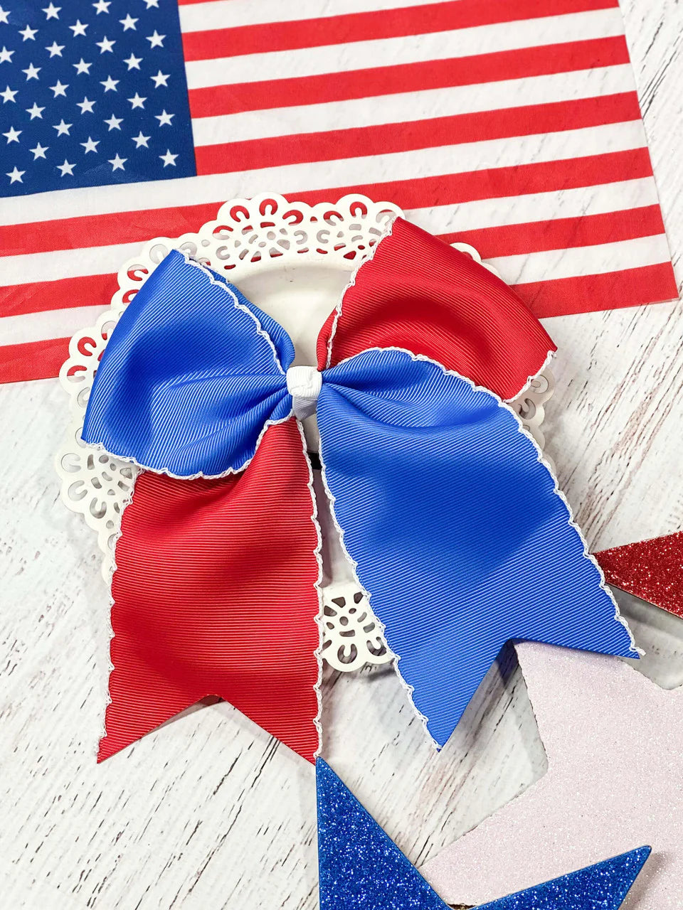 Red White & Blue Hair Bow
