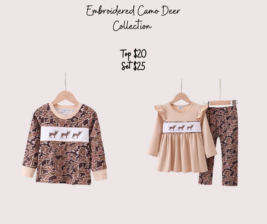Embroidered Camo Deer Collection