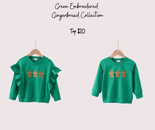 Green Embroidered Gingerbread Collection