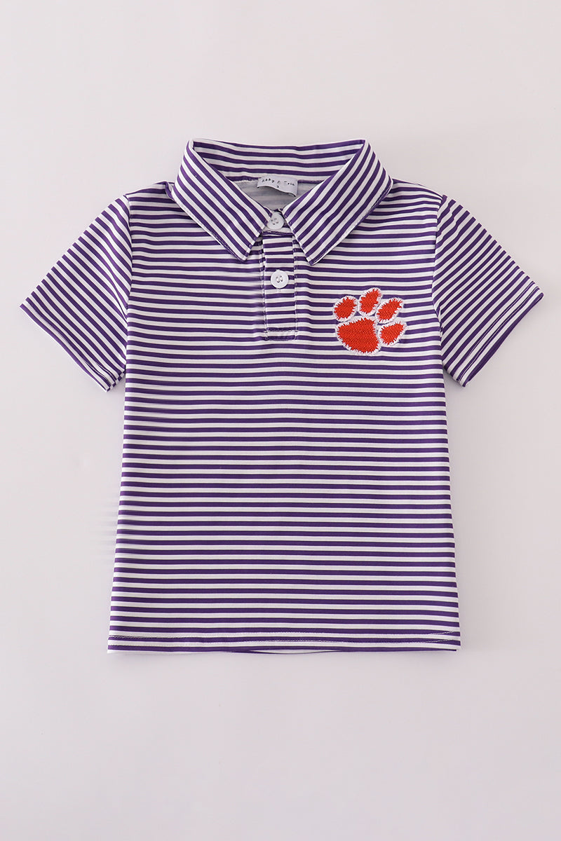 Boys Embroidered Clemson Polo