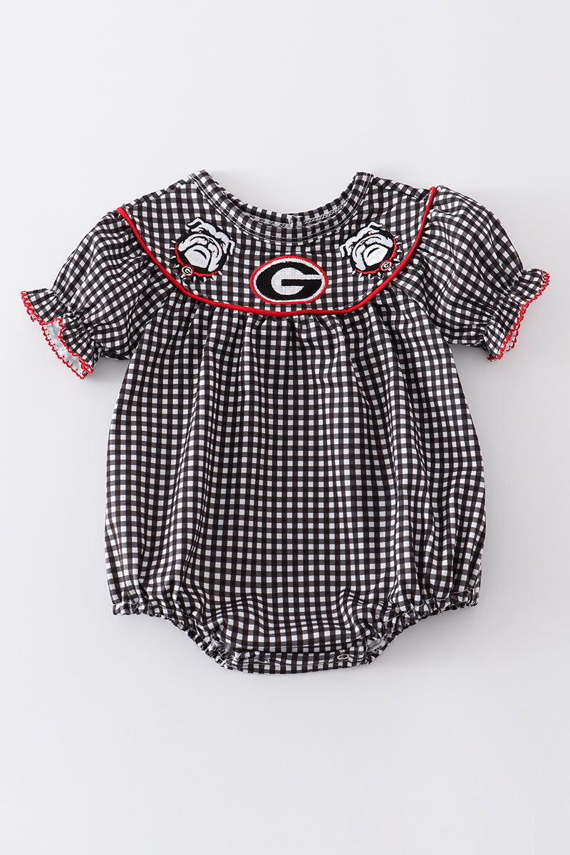 Girls Embroidered Red Georgia Bubble