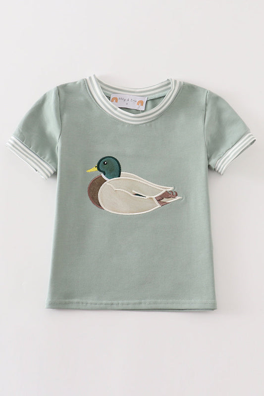 Boys Green Duck Appliqué Top