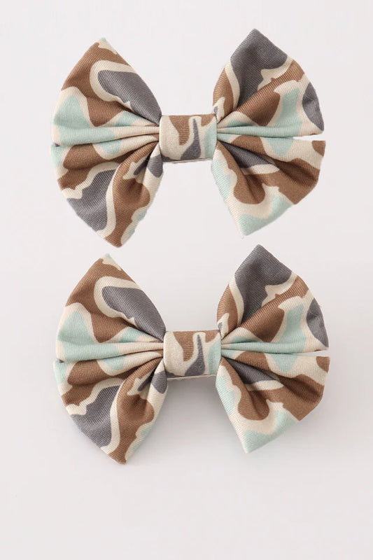 Camouflage Two Piece Hair Bows