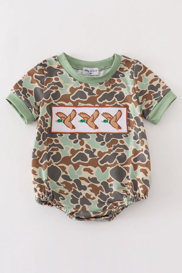 Boys Embroidered Camo Duck Bubble